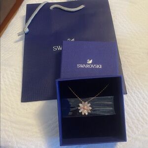 Swarovski Rose Pendant Necklace with rose gold chain